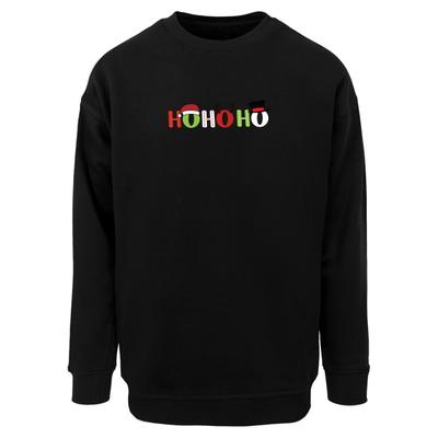Sweater MERCHCODE "Merchcode Christmas Ho Ho Ho Crewneck", Herren, Gr. XL, schwarz, 65% Baumwolle, 35% Polyester, bedruckt, Rundhals, Sweatshirts Sweater