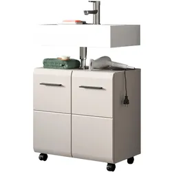 WASCHBECKENUNTERSCHRANK Kaschmir 60 cm 2-türig, Badezimmer Unterschrank auf Rollen