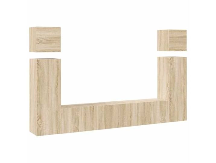 Makastle TV Schrank Set 8-TLG. Sonoma-Eiche Holzwerkstoff