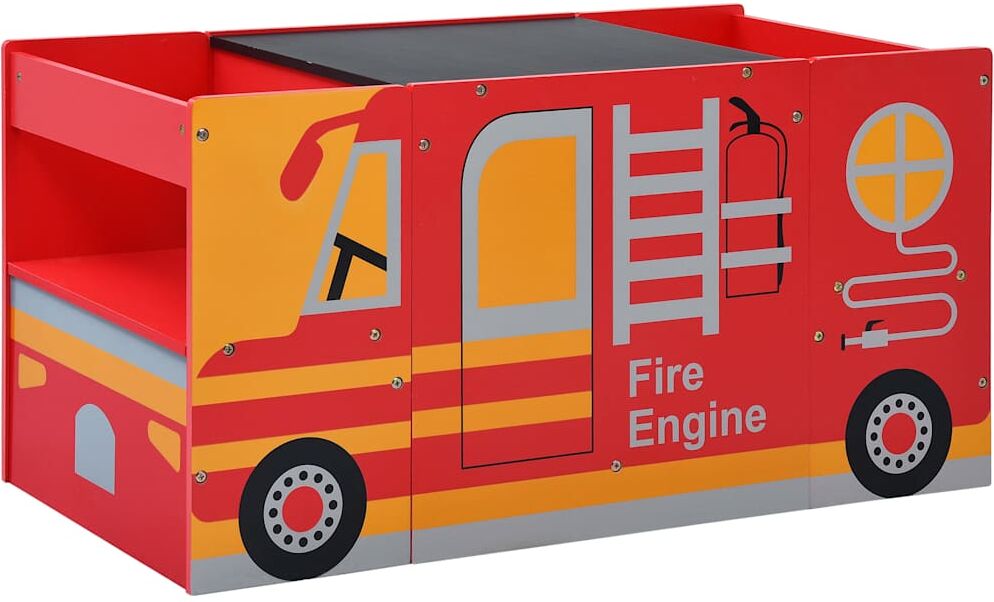 vidaXL Jeu de table et chaises d'enfants 3 pcs Camion de pompiers Bois