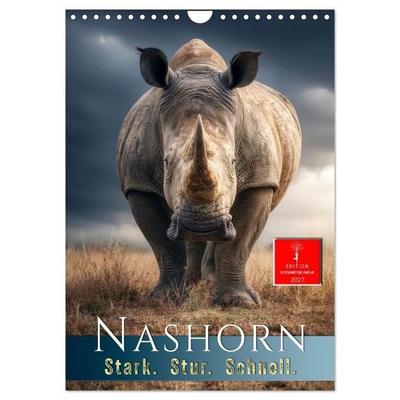 Nashorn - Stark. Stur. Schnell. (Wandkalender 2027 DIN A4 hoch), CALVENDO Monatskalender
