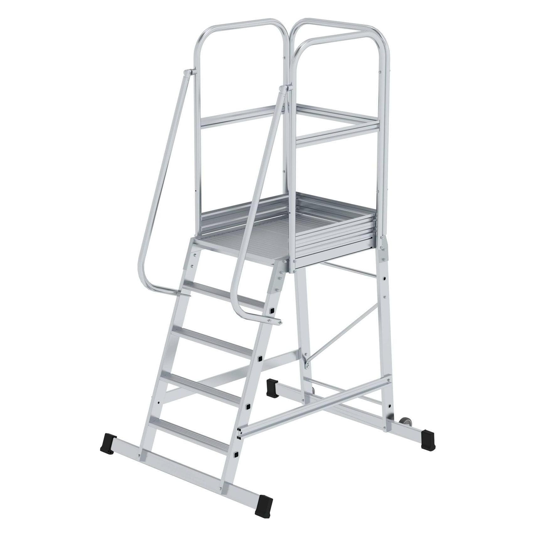 Munk Plattformleiter mit Rollen 5 Stufen (Plattformleiter, 80 cm) (303105)