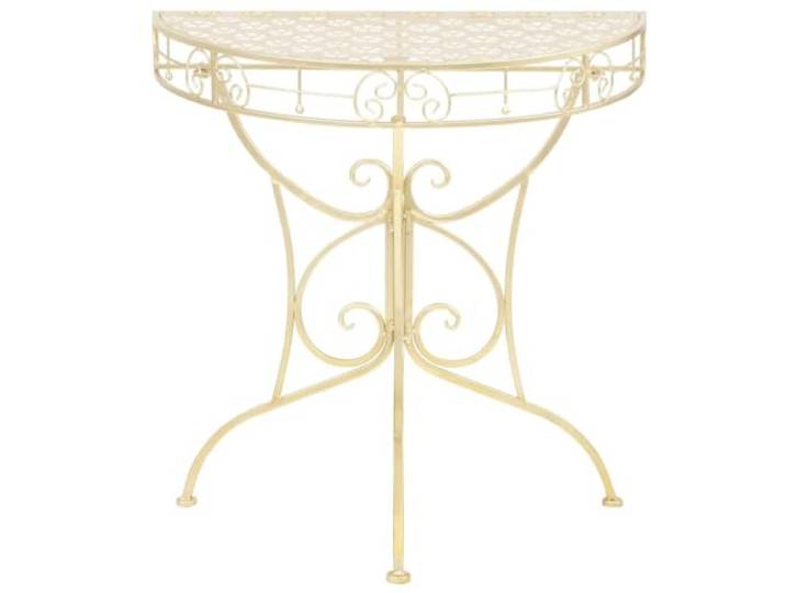 HKGNMBS Beistelltisch Vintage aus Metall halbrund 72 x 36 x 74 cm Gold Goldfarbenes Metall, Vintage-Stil, dekorative Details, Wandbefestigung, einfache Montage, Präsentation von Pflanzen und
