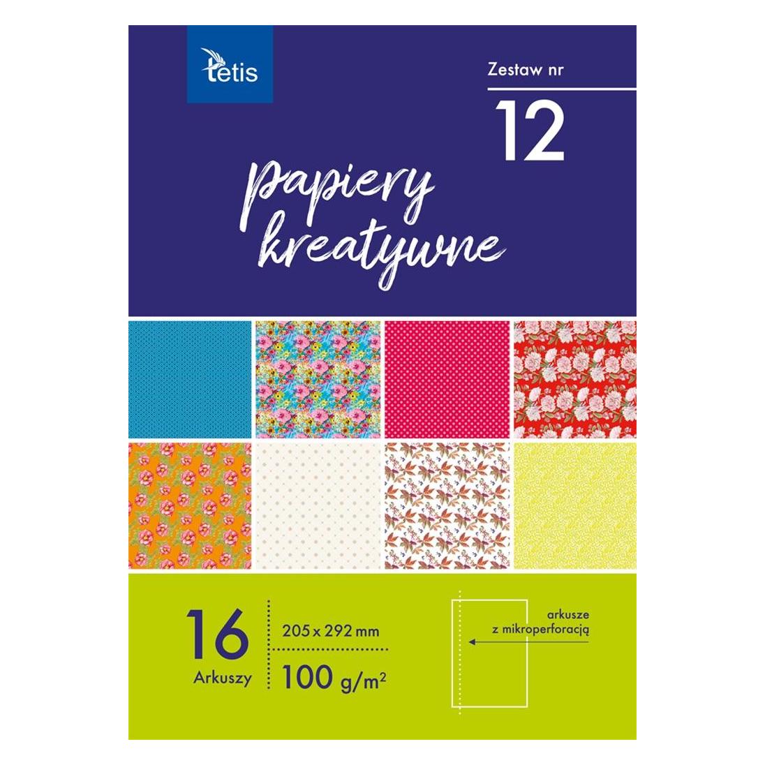 Tetis Kreativpapier A4/16K, 11er-Set (A4, 16 Blätter, 100 g/m²) (47605759)