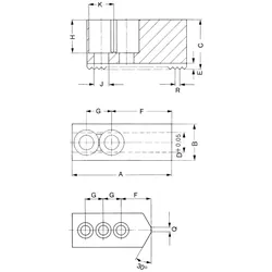 Röhm Aufsatzbacken Größe 200/250, 2-Backen-Satz, härtbar Spitzverzahnung 90° - 133148