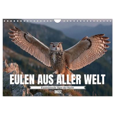 Eulen aus aller Welt - Faszinierende Jäger der Nacht (Wandkalender 2027 DIN A4 quer), CALVENDO Monatskalender