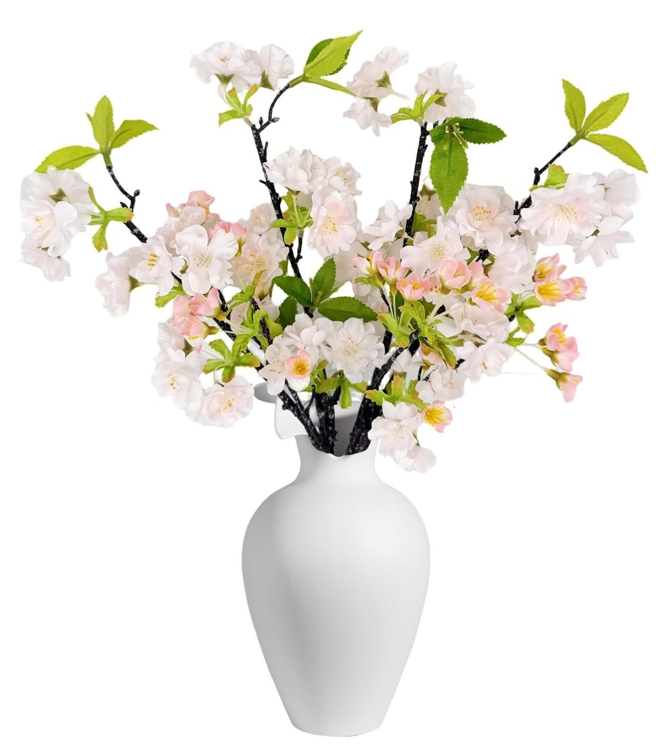 Set van 4 decoratieve kunstkersenbloesems