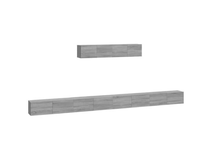 LMTYOENFG 6-TLG TV-Schrank Set Hängend Grau Sonoma Holzwerkstoff Platzsparende Wandmontage für Wohnzimmer und Schlafzimmer, 6 Hängeschränke bieten strukturierten Stauraum für Medien.