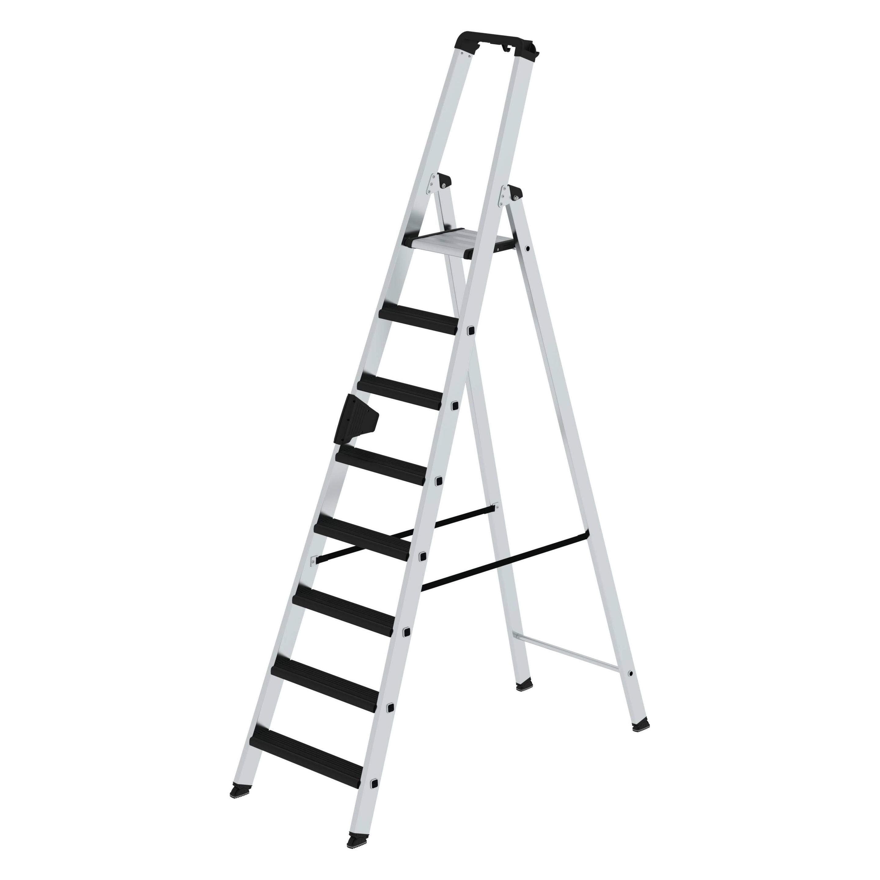 Munk Stufen-Stehleiter einseitig begehbar mit clip-step relax 8 Stufen (Stehleiter, 385 cm) (042108)