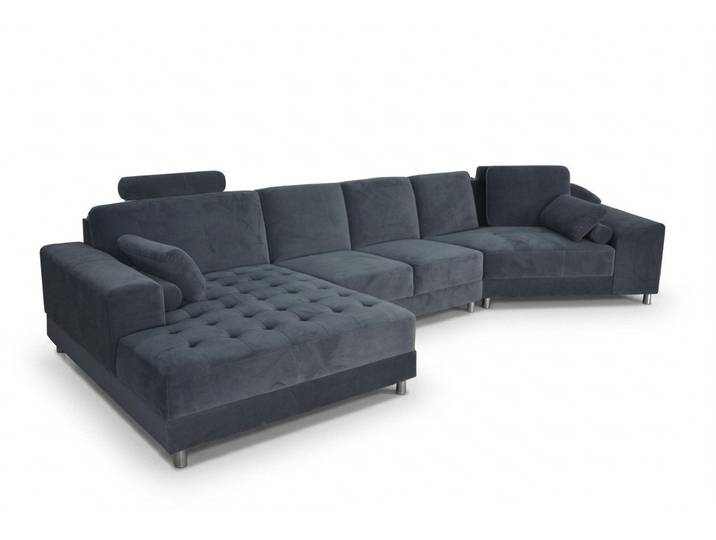 Xlmoebel Wohnlandschaft Moderne L-Form Eckcouch aus Stoff mit USB-Anschlüssen, Eckcouch, Hergestellt in Europa