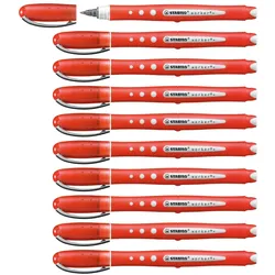 Stabilo, Schreibstifte, Tintenroller - worker+ colorful - medium - 10er Pack - rot (10x)