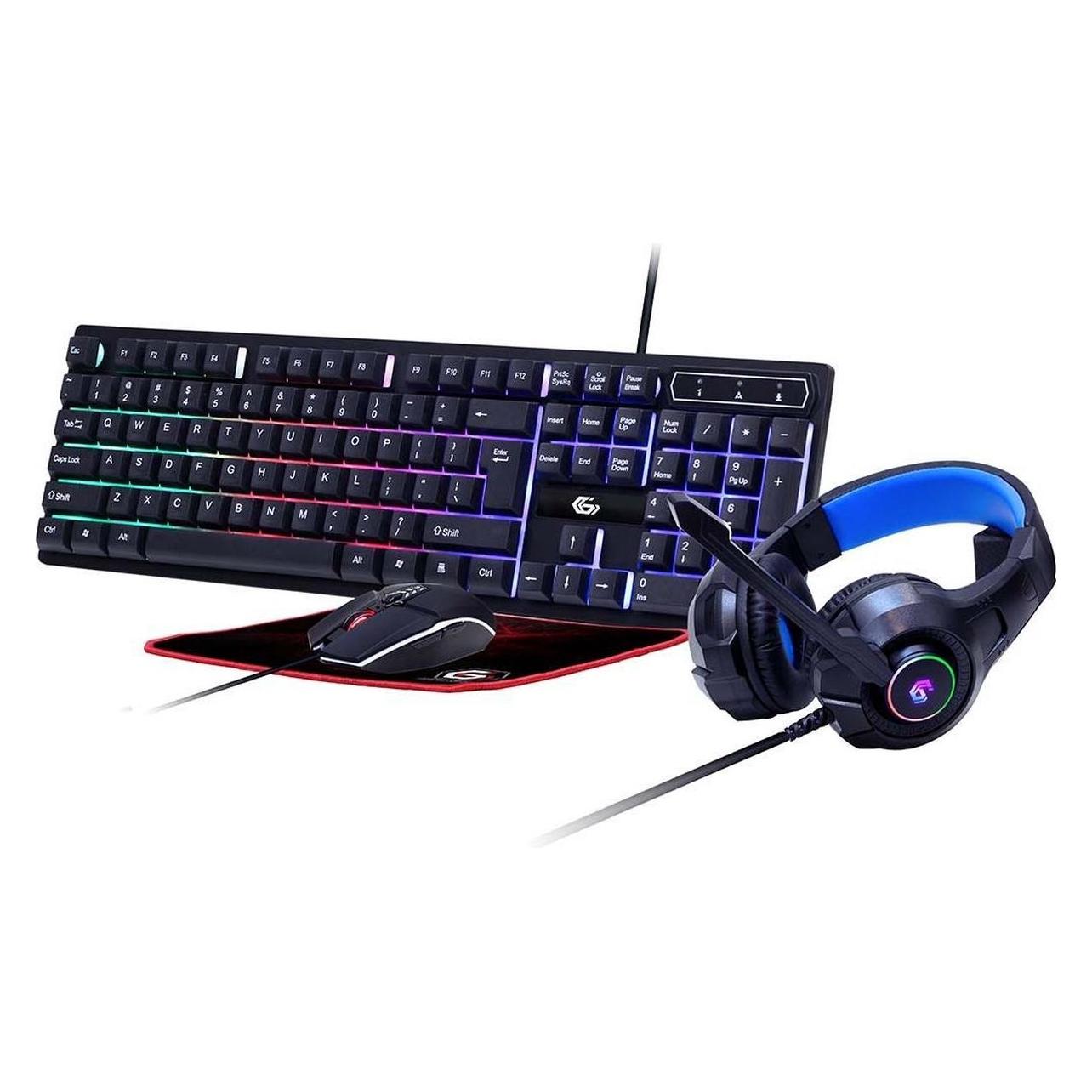 Gembird Gaming SetinchGhostinch with 4in1 backlight keyboard mouse pad GGS-UMGL4-02 (US, Kabelgebunden) (GGS-UMGL4-02)