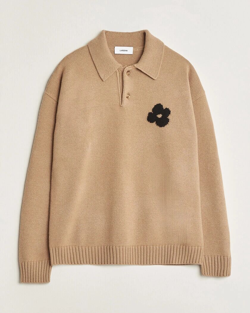 Lardini Knitted Wool/Cashmere Polo Brown
