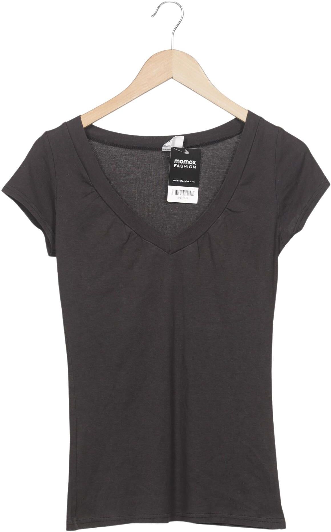 Gina Tricot Damen T-Shirt, Grau, Gr. M, Baumwolle - Second Hand