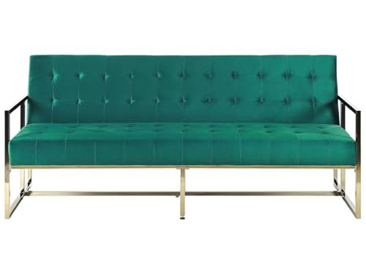 Eleganter 3-Sitzer Schlaffunktion klassisches Design smaragdgrün Marstal