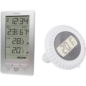 Technoline Poolthermometer WS 9069, Funk, Set, digital, schwimmend, mit Hygrometer