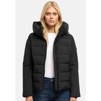 Winterjacke MARIKOO "Akiliaa", Damen, Gr. L, schwarz, Obermaterial: 100% Polyester, Jacken Winterjacke, Warme Winterjacke mit Kapuze und taillierter Passform