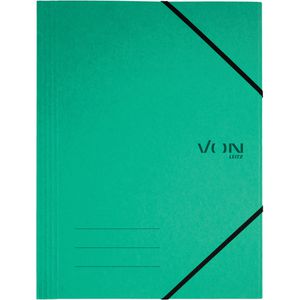 VON-Leitz Eckspanner 30080055, A4, Karton, grün, 3 Einschlagklappen