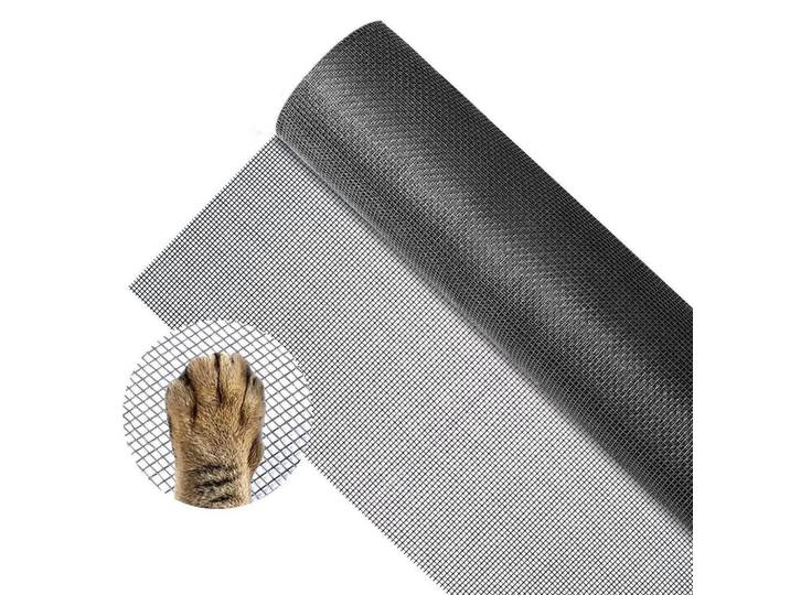 Fliegengitter Meterware aus Fiberglas-Gewebe, schneidbar, schwarz, Schwarz, Kunststoff, 32x2.5x23 cm, Heimtextilien, Vorhänge, Fertigvorhänge, Fertigstore