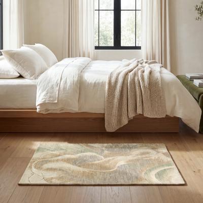 Nourison Brushlight Beige Grey Glam Wool Blend Indoor Rug