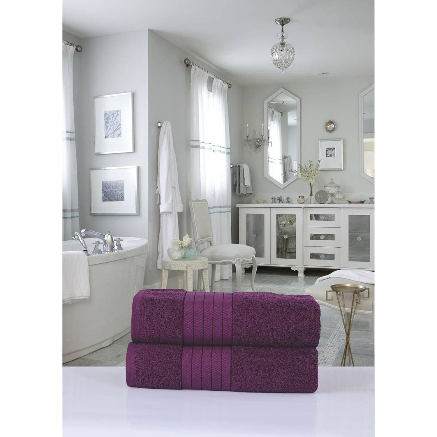 home24 Set handdoeken Cindy set van 2 rood/bordeauxrood