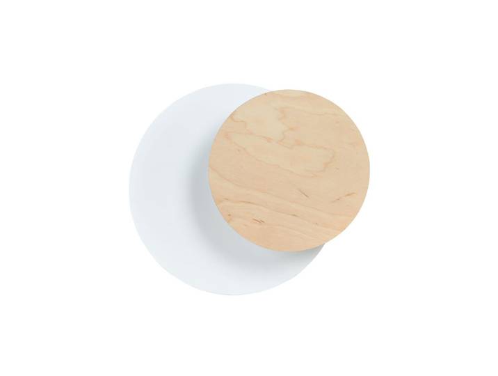 Applique nordique avec 2 pièces circulaires blanches et bois