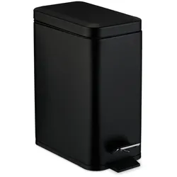 Relaxdays Bad Mülleimer 5 Liter Softclose Schwarz