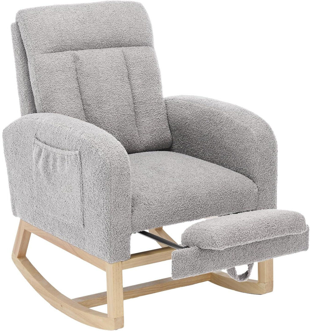 George Oliver Upholstered Lounge Chair Grey 102cm H X 66cm W X 93cm D