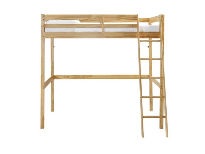LIT MEZZANINE 140x190 cm BLOOM en pin massif naturel