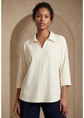 Plus Size Women's Stretch Knit Crepe Trapeze Tunic by Jessica London in Ivory (Size 2X)
