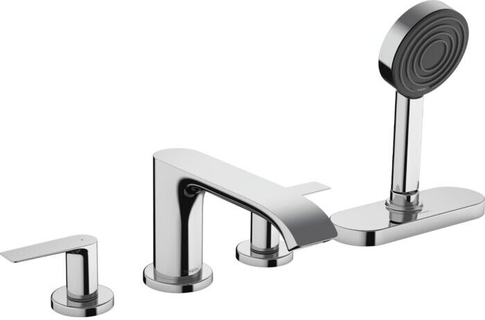 Hansgrohe Vivenis Fertigmontageset 75444000 4-Loch-Wannenrandarmatur, mit sBox, chrom