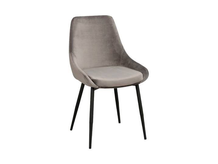 Design Esszimmerstuhl „Sina“ Samt Samt Grau Rowico