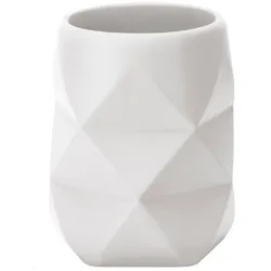 Kleine Wolke Zahnputzbecher Crackle Polyresin Weiß