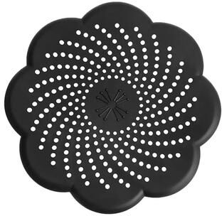 Uplifted Goods Flower Shape Silicone Floor Drain Cover black 5pcs