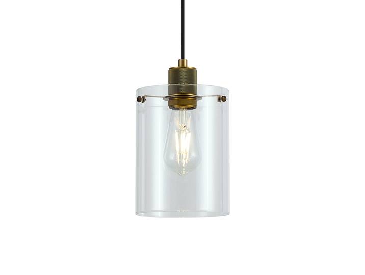 Suspension design bronze avec verre transparent - Domo