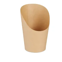 Relaxdays Kraftpapier Becher 100er Set, abgeschrägt, Pommes, Eis, Popcorn, Snacks to go, 400ml, Snackbecher Pappe, braun
