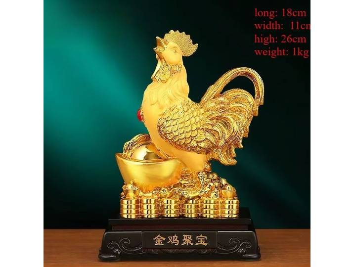 12 poulets du zodiaque porte-bonheur Jubao coq doré, décoration d'entrée, salon, maison, cadeau