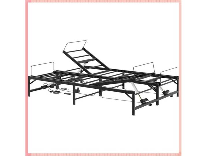 Cadre de Lit Électrique - Acier - Réglable - Renforcé - Noir - 140x190 cm