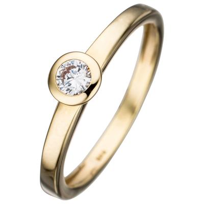 Goldring JOBO Gr. 50, gold (gelbgold 333), Fingerringe, Damen, 50, Gelbgold 333, Goldring, 333 Gold mit Zirkonia
