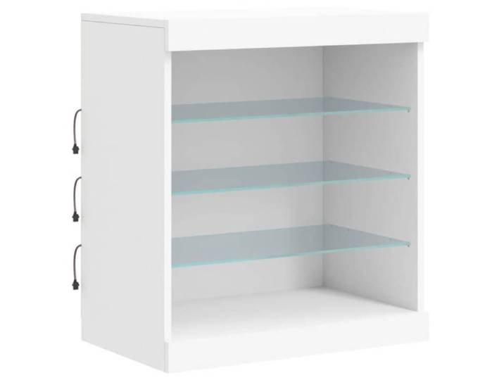Maison Soldes Buffet avec lumières LED - Buffet bas/vitrine - Cabinet/Armoire Placard blanc 60 5x37x67cm Moderne435687