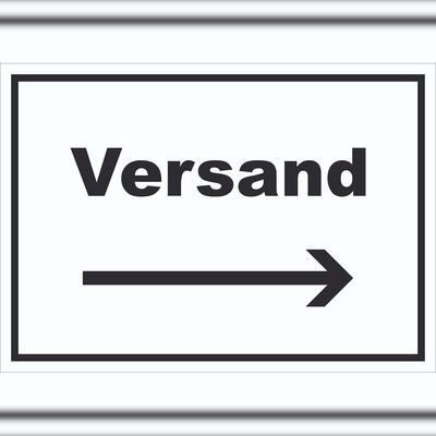 HB-Druck Versand Schild mit Text und Richtungspfeil rechts Lieferung shipping waagerecht A3 (297x420mm)