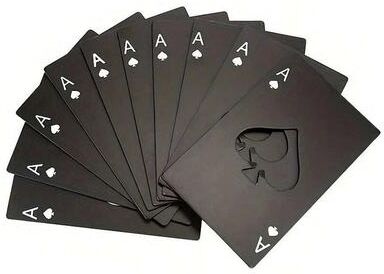 Uplifted Goods Stainless Steel Spades A Winemaker Bottle Opener Playing Cards Bottle Opener Credit Card Beer Bottle Opener 10pcs Black