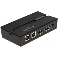 Delock USB 2.0 Switch f. 2 PC an 2Geräte, USB-Switch schwarz