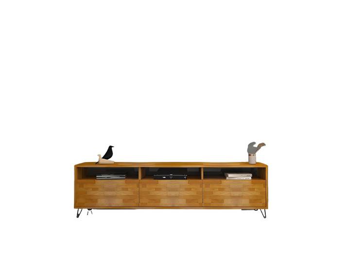 Xlmoebel Sideboard Braunes TV-Ständer aus Holz mit viel Stauraum und eleganter Optik (TV-Ständer, TV-Ständer), Hergestellt in Europa