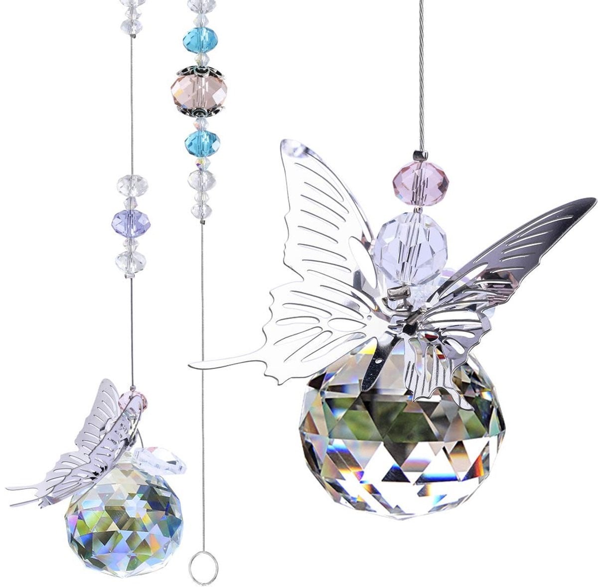 ONF3 Crystal Ball Prism Rainbow Maker Decoratieve Suncatcher met vlinder in regenboogkleuren