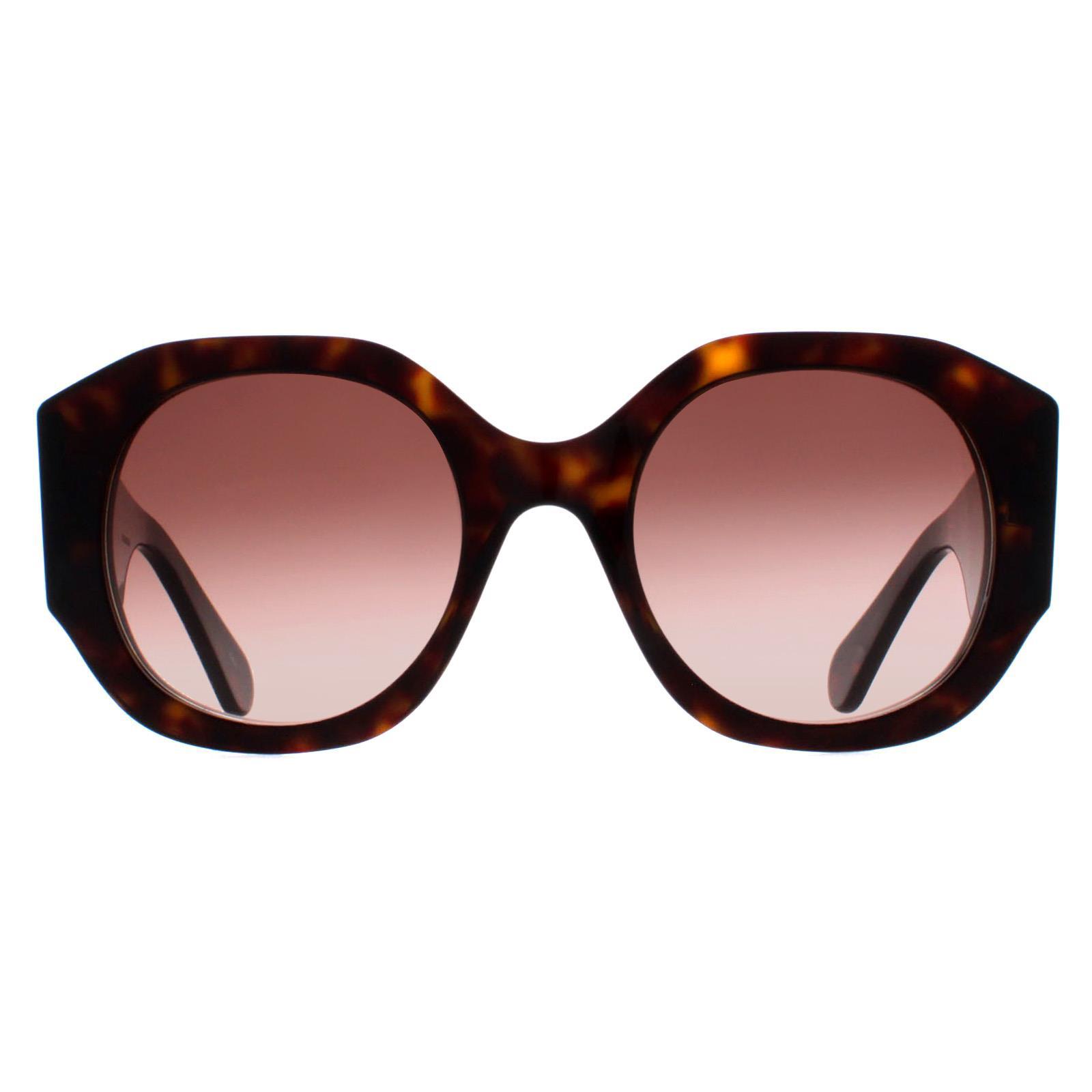 Chloe Rund Damen Dunkel Havanna Braun Farbverlauf CH0234S