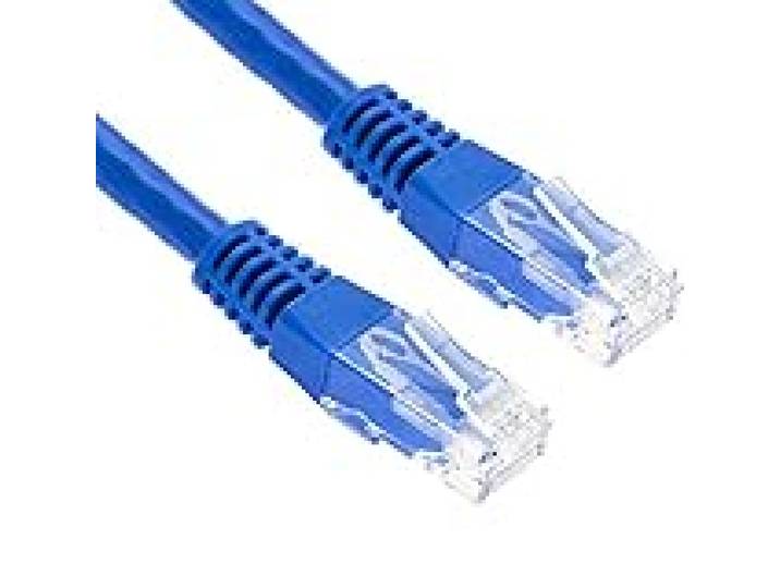 EXC 973077 Câble de raccordement RJ45 mâle vers mâle Cat.5e F/UTP sans accroc Bleu 20 m