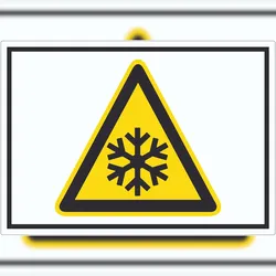 HB-Druck Achtung Kälte Symbol Aufkleber A6 (105x148mm)