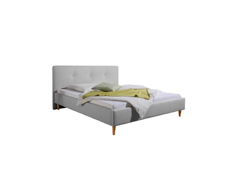 Livetastic Polsterbett Slade, Hellgrau, Holz, Buche, massiv, 200x200 cm, Made in Germany, für Lattenrost geeignet, Schlafzimmer, Betten, Polsterbetten