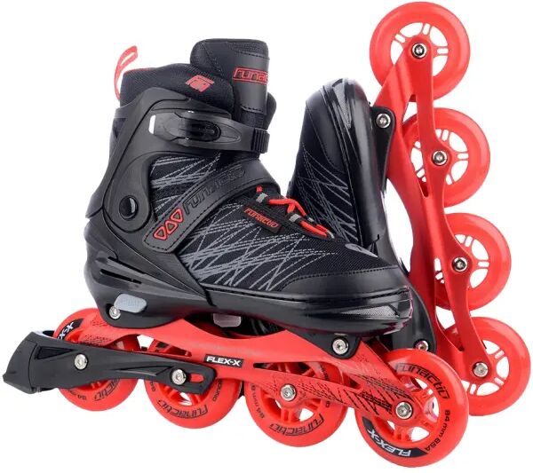 FunActiv Flex-X Verstellbar Inline Skates (Schwarz/Rot - 39-42)